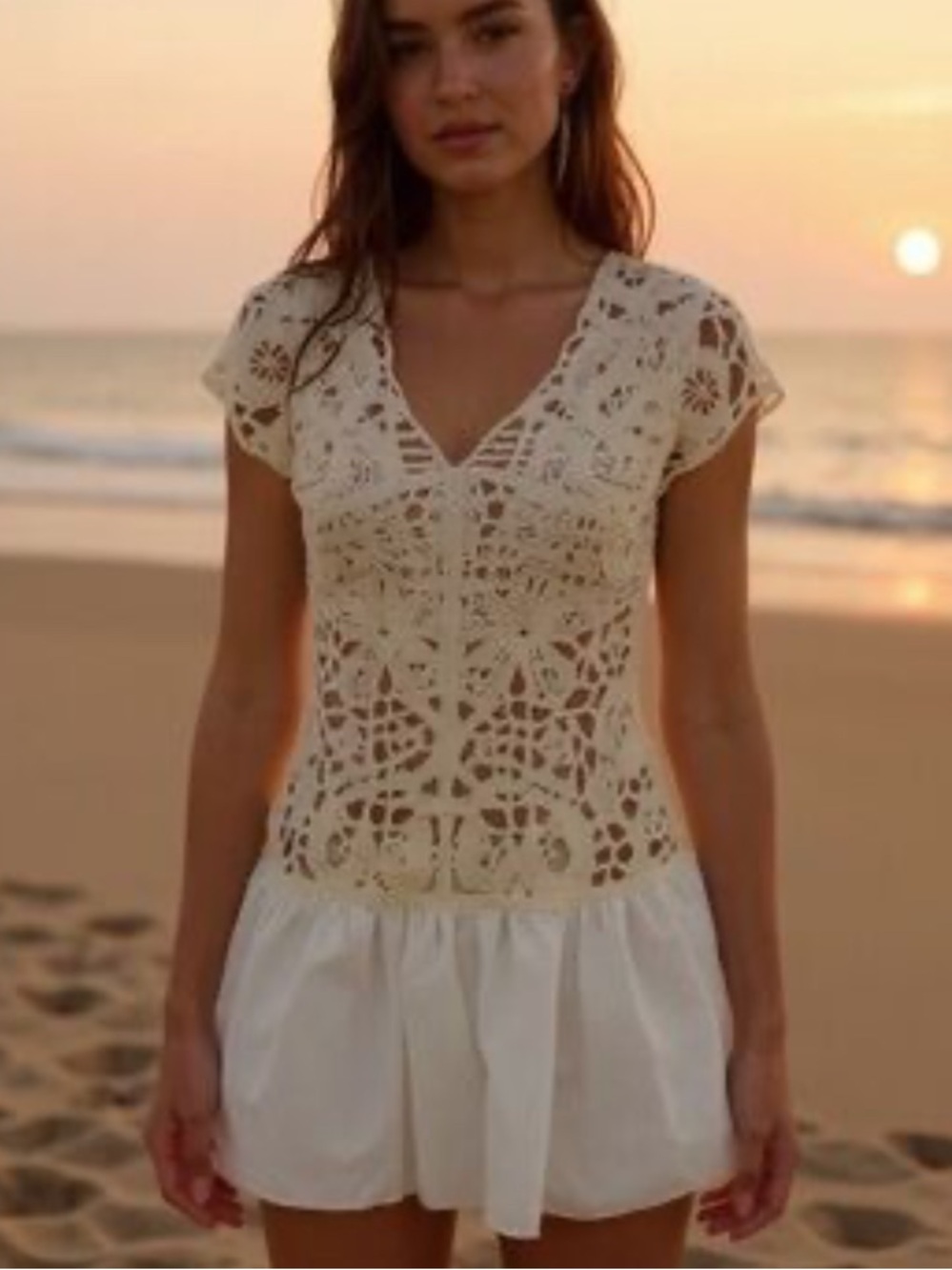 Free People Kinsley Crochet Mini Dress